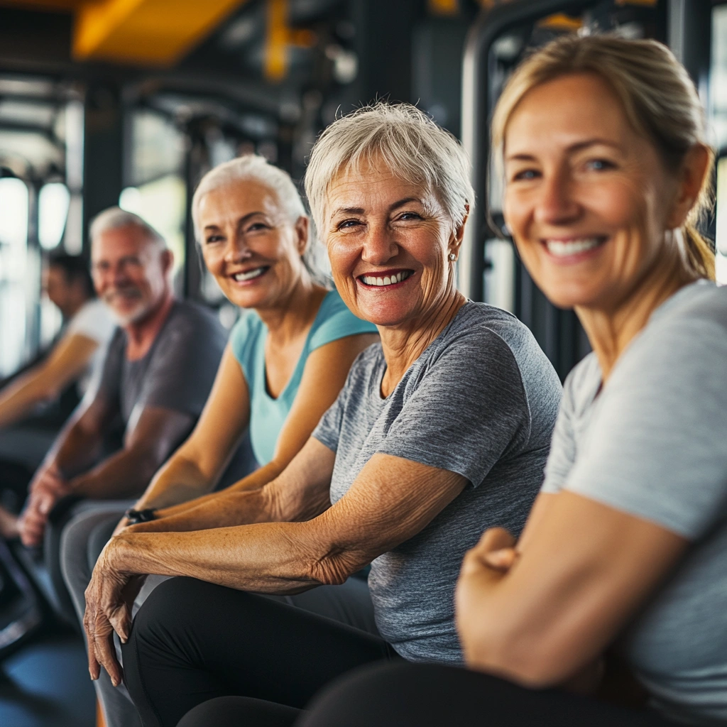 Група активних пенсіонерів на тренуванні