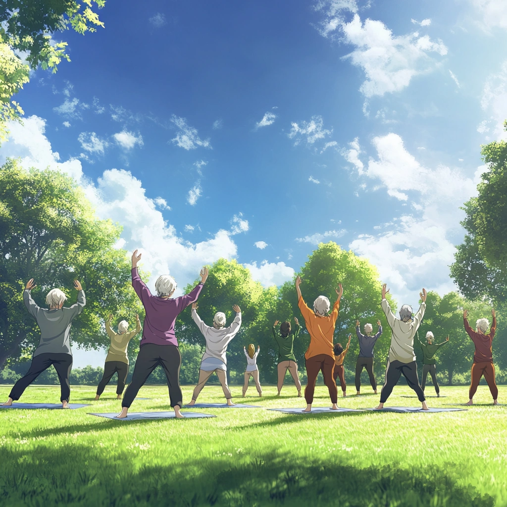 Активні пенсіонери займаються спортом на природі